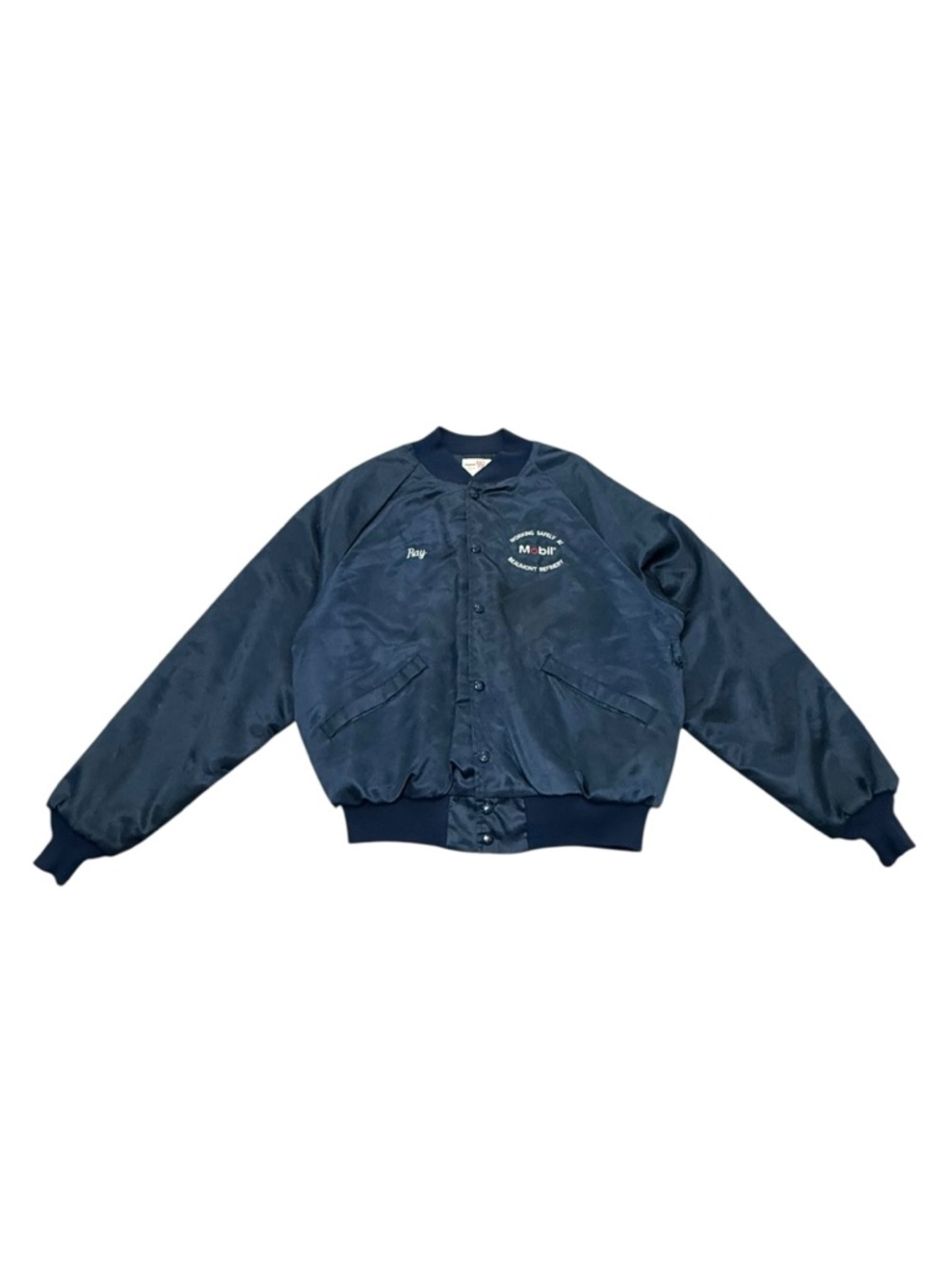 Men’s Vintage King Louie Mobil Gas Station Jacket USA Made Nylon Work Jacket